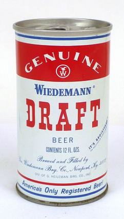 1968 Wiedemann Genuine Draft Beer 12oz Ring Top Can Newport Kentucky