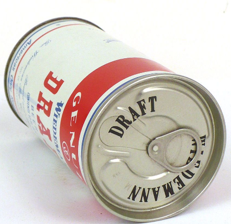 1968 Wiedemann Genuine Draft Beer 12oz Ring Top Can Newport Kentucky