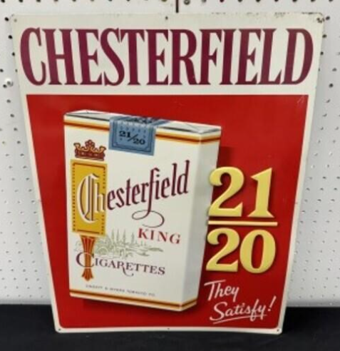 Chesterfield Cigarettes Embossed SST Sign