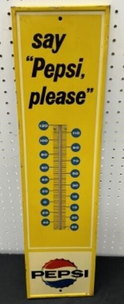 Say Pepsi Please Embossed SST Tube Thermometer