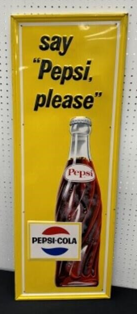 Say Pepsi Please Embossed SST Sign