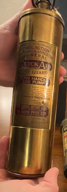 Quick Aid Brass Fire Extinguisher with Mounting Bracket