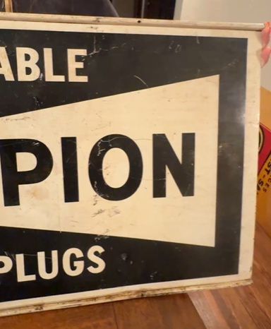 Champion Spark Plugs Dependable DST Hanging Sign Rolled Top Edge