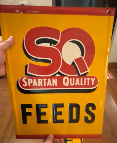 SQ Spartan Quality Feeds SST Embossed Sign