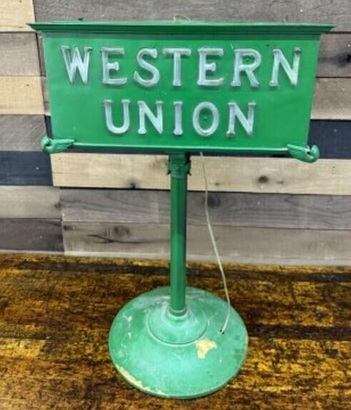 Western Union Lighted Counter Top Sign