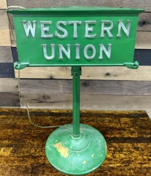 Western Union Lighted Counter Top Sign