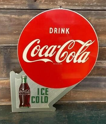 Drink Coca-Cola Ice Cold SST Flange Sign