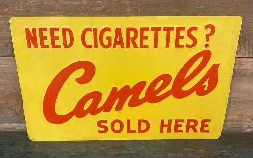 Camel Cigarettes Embossed SST Sign