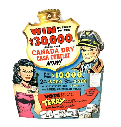 Canada Dry Die Cut Easel-back Cardboard