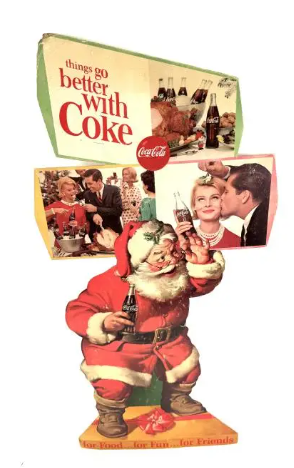 Things Go Better with Coke Santa Cardboard