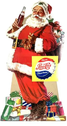 Pepsi Cola Christmas Santa Die Cut Cardboard
