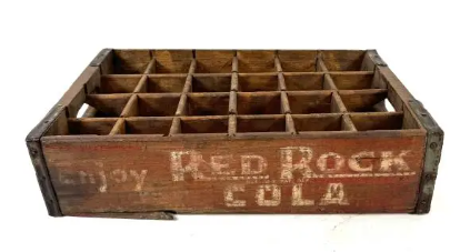 Red Rock Cola Divided Wood Crate