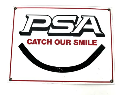 PSA Pacific Southwest Airlines Porcelain Sign