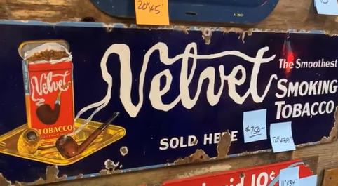 Velvet Smoking Tobacco Sold Here SSP Sign