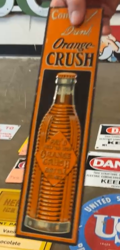 Orange Crush Ribbed Bottle SST Embossed Sign