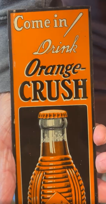 Orange Crush Ribbed Bottle SST Embossed Sign