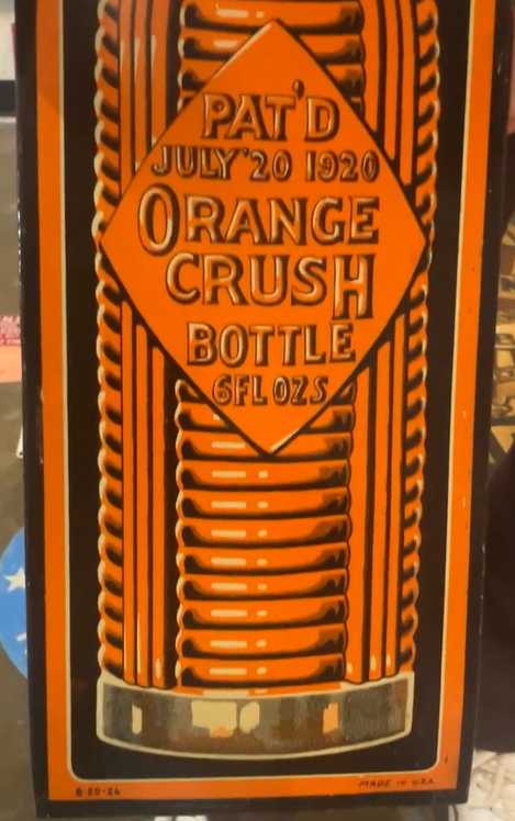 Orange Crush Ribbed Bottle SST Embossed Sign