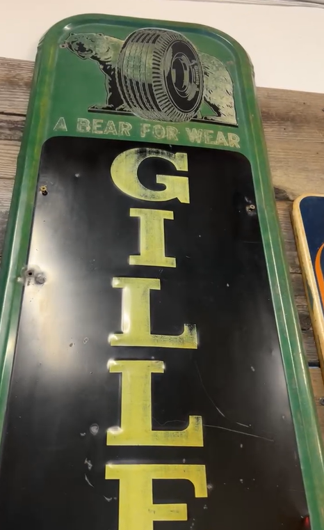 Gillette Tires Batteries SST Embossed Vertical Sign