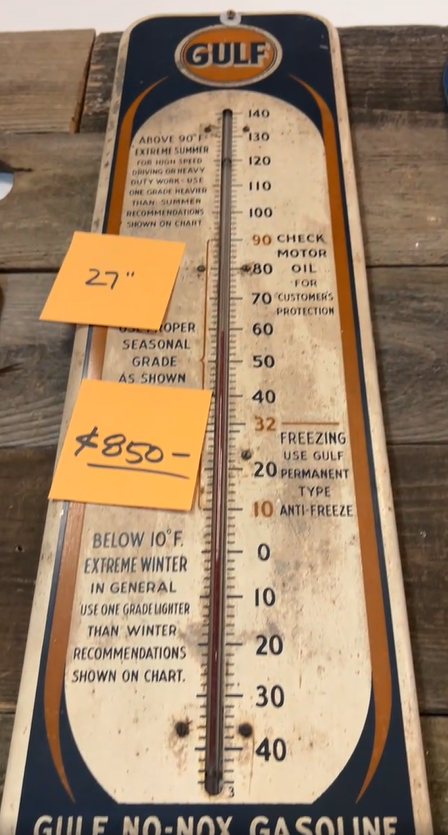 Gulf No-Nox Gasoline SST Tube Thermometer