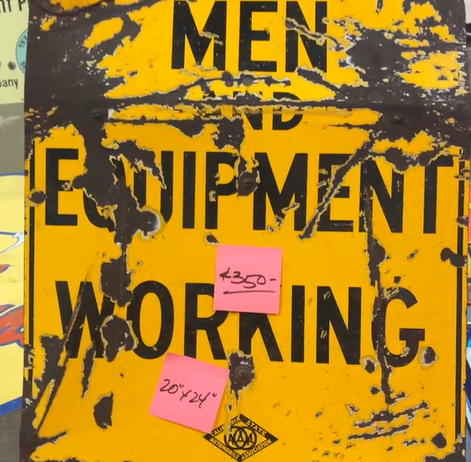Men and Equipment Working SSP Sign with Original Stand