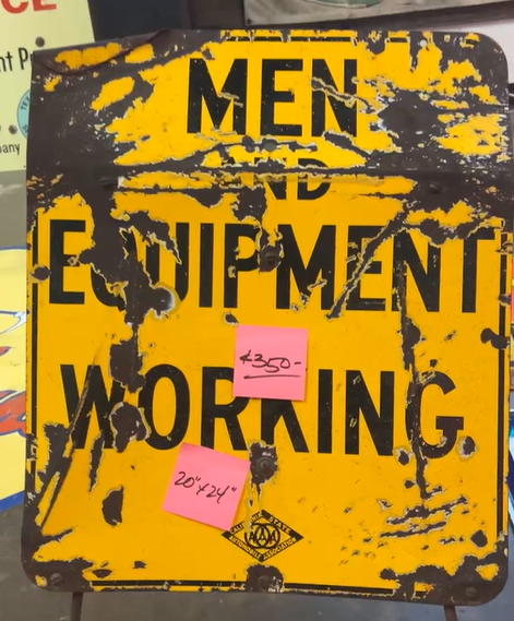 Men and Equipment Working SSP Sign with Original Stand