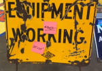 Men and Equipment Working SSP Sign with Original Stand