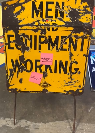 Men and Equipment Working SSP Sign with Original Stand