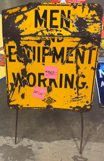 Men and Equipment Working SSP Sign with Original Stand