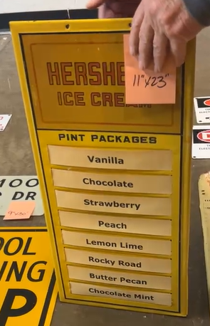 Hershey’s Ice Cream with Flavor Inserts SST Sign