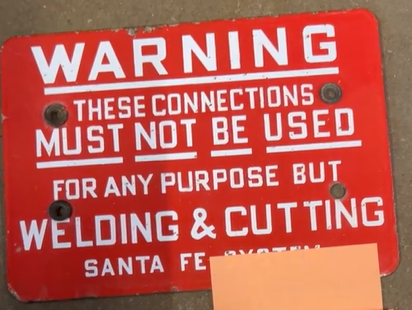 Warning Welding and Cutting SSP Sign Santa Fe System