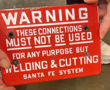 Warning Welding and Cutting SSP Sign Santa Fe System