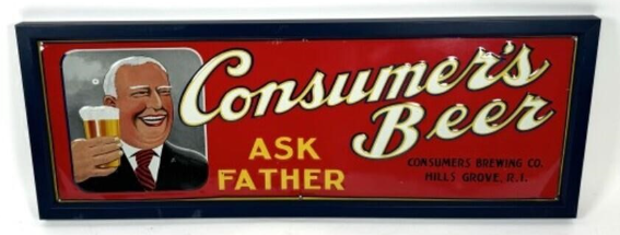 Consumer’s Beer Embossed SST Sign Framed