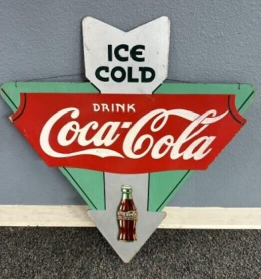Drink Coca Cola Ice Cold Kay Display Arrow SST Sign