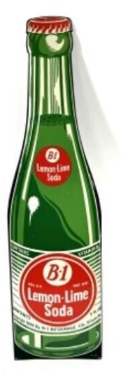 B1 Lemon Lime Soda Embossed SST Die Cut Bottle