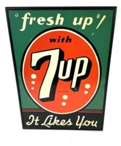 Fresh Up with 7UP It Likes You Embossed SST Sign