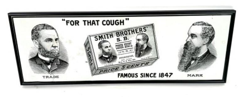 Smith Brothers Cough Drops Embossed SST Sign