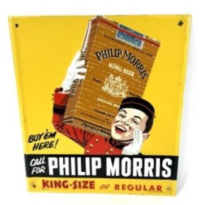 Phillip Morris Cigarettes Embossed SST Sign