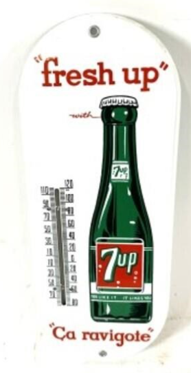 Fresh Up Ca Ravigote 7UP Porcelain Tube Thermometer