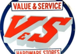 Value & Service Hardware Store Porcelain Sign