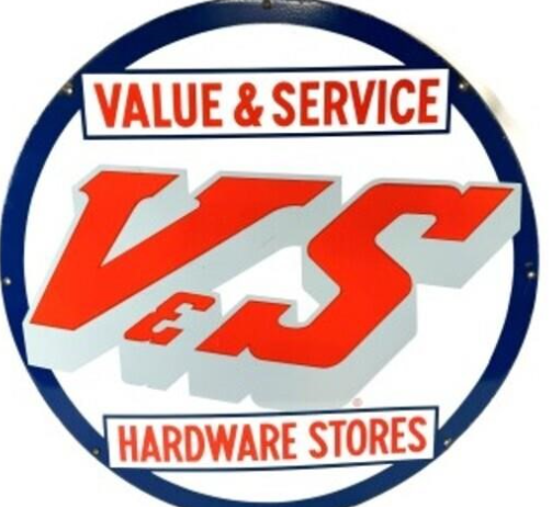 Value & Service Hardware Store Porcelain Sign