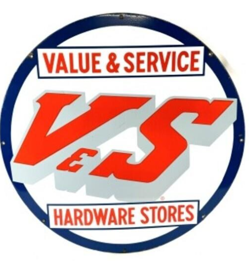 Value & Service Hardware Store Porcelain Sign