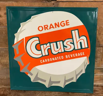 Orange Crush Embossed Self Framed SST Sign