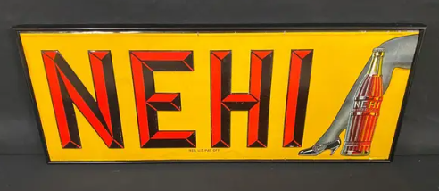 Nehi Cola Leg SST Embossed Sign