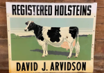 Registered Holsteins Double Sided Tin Sign