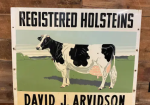 Registered Holsteins Double Sided Tin Sign