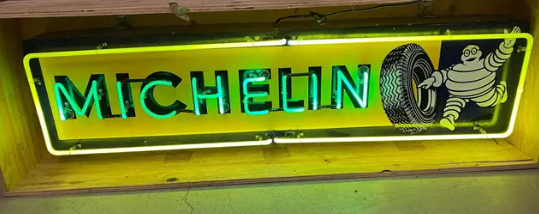 Michelin Tires Single Sided Porcelain Neon Sign