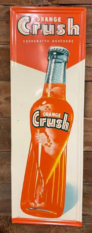 Orange Crush Embossed Vertical SST Sign