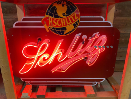 Schlitz Beer Double Sided Porcelain Neon Sign