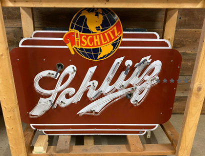 Schlitz Beer Double Sided Porcelain Neon Sign