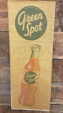 Green Spot Soda NOS Embossed SST Sign